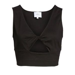 J.O.A. Twist Front Crop Top